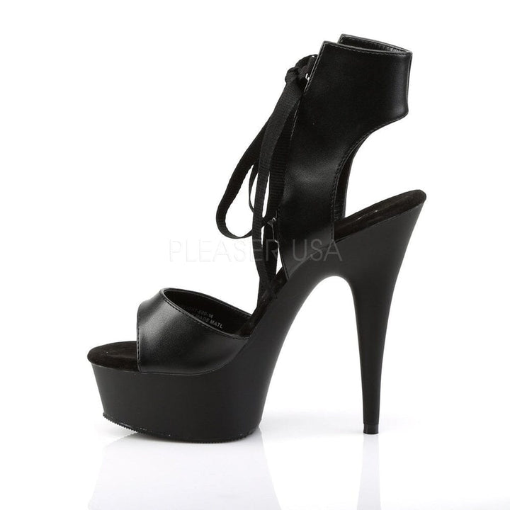 SS-DELIGHT-600-14 Platform Sandal | Black Faux Leather-Footwear-Pleaser Brand-Black-10-Faux Leather-SEXYSHOES.COM