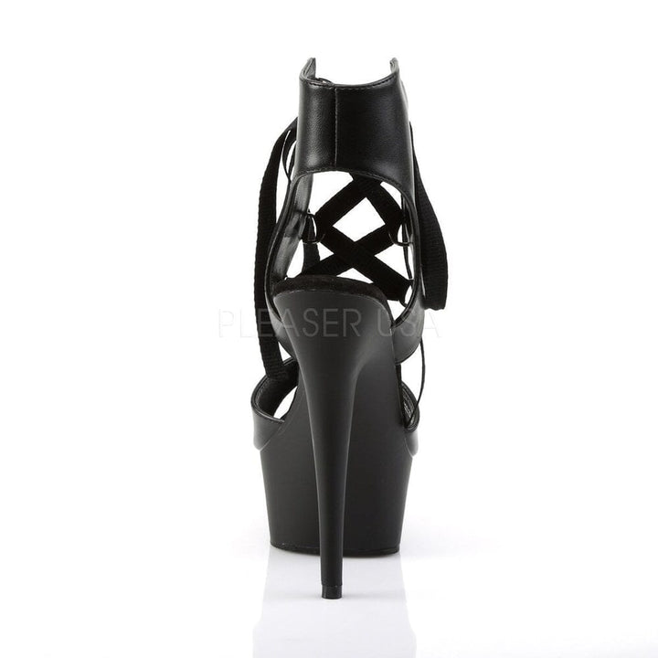 SS-DELIGHT-600-14 Platform Sandal | Black Faux Leather-Footwear-Pleaser Brand-Black-10-Faux Leather-SEXYSHOES.COM