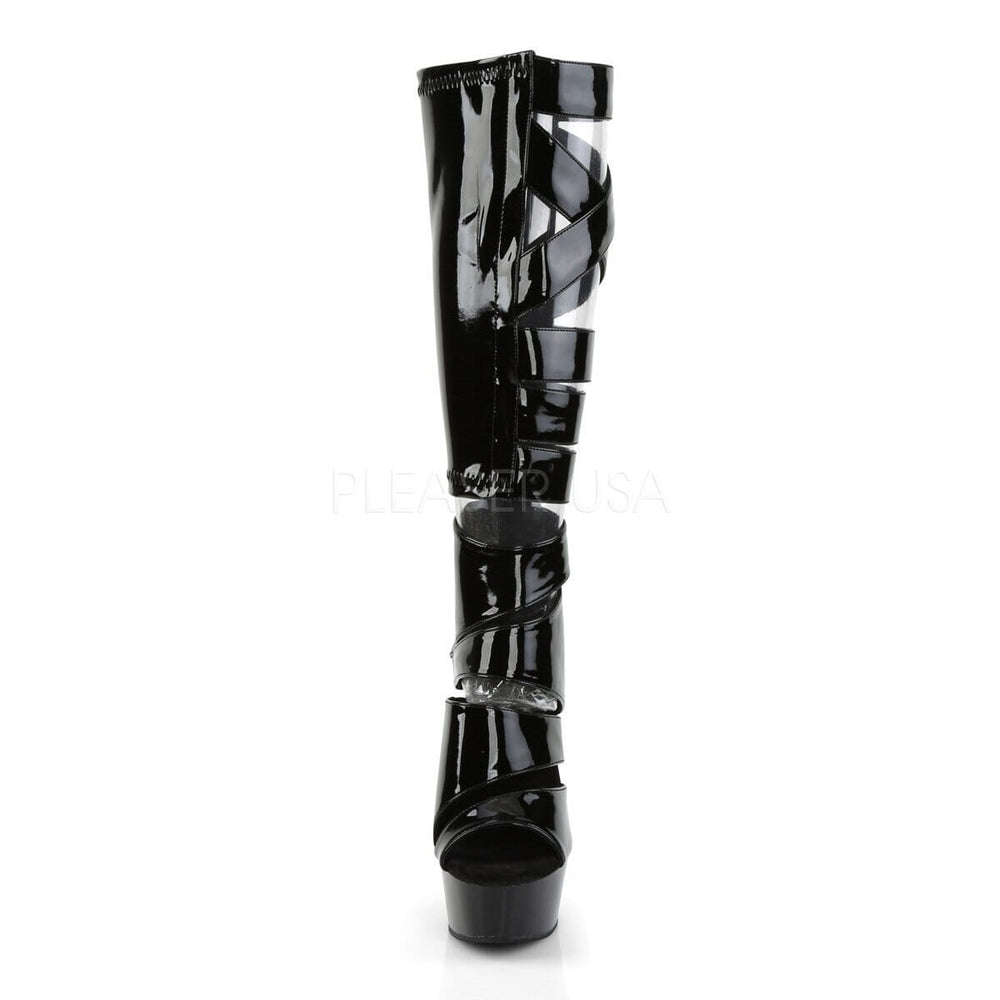 SS-DELIGHT-600-49 Platform Boot | Black Patent-Footwear-Pleaser Brand-Black-11-Patent-SEXYSHOES.COM