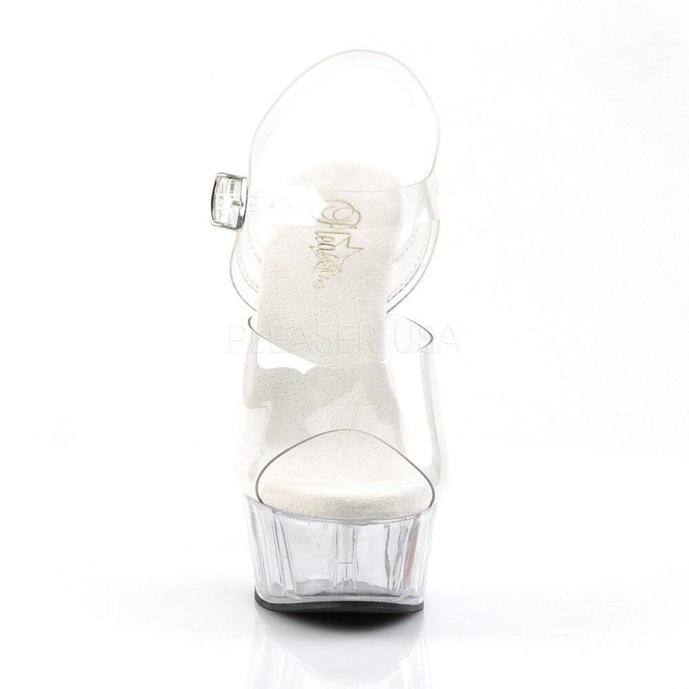 Pleaser Brand SS DELIGHT 608 Platform Sandal in Clear Vinyl