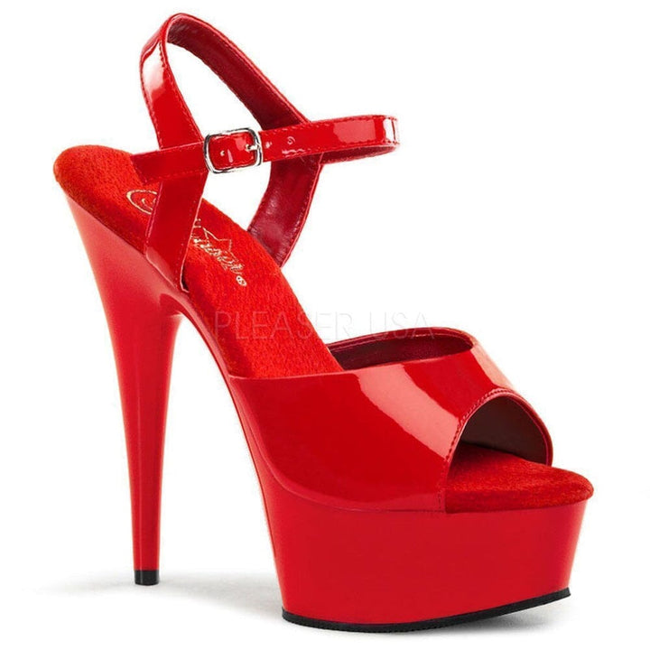 SS-DELIGHT-609 Platform Sandal | Red Patent-Footwear-Pleaser Brand-Red-5-Patent-SEXYSHOES.COM