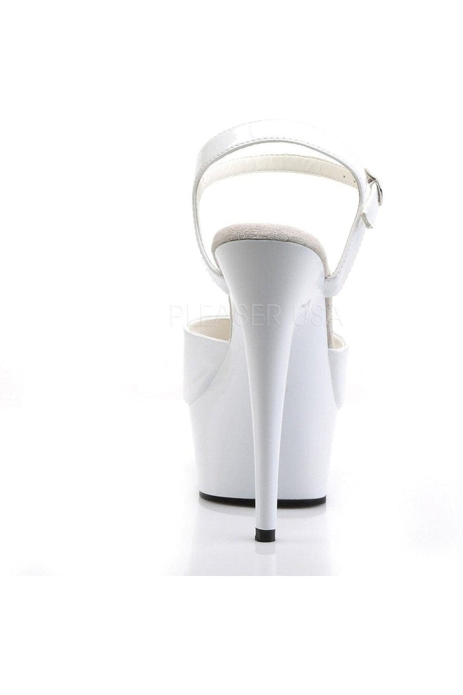 DELIGHT-609 Platform Sandal | White Patent-Pleaser-Sandals-SEXYSHOES.COM