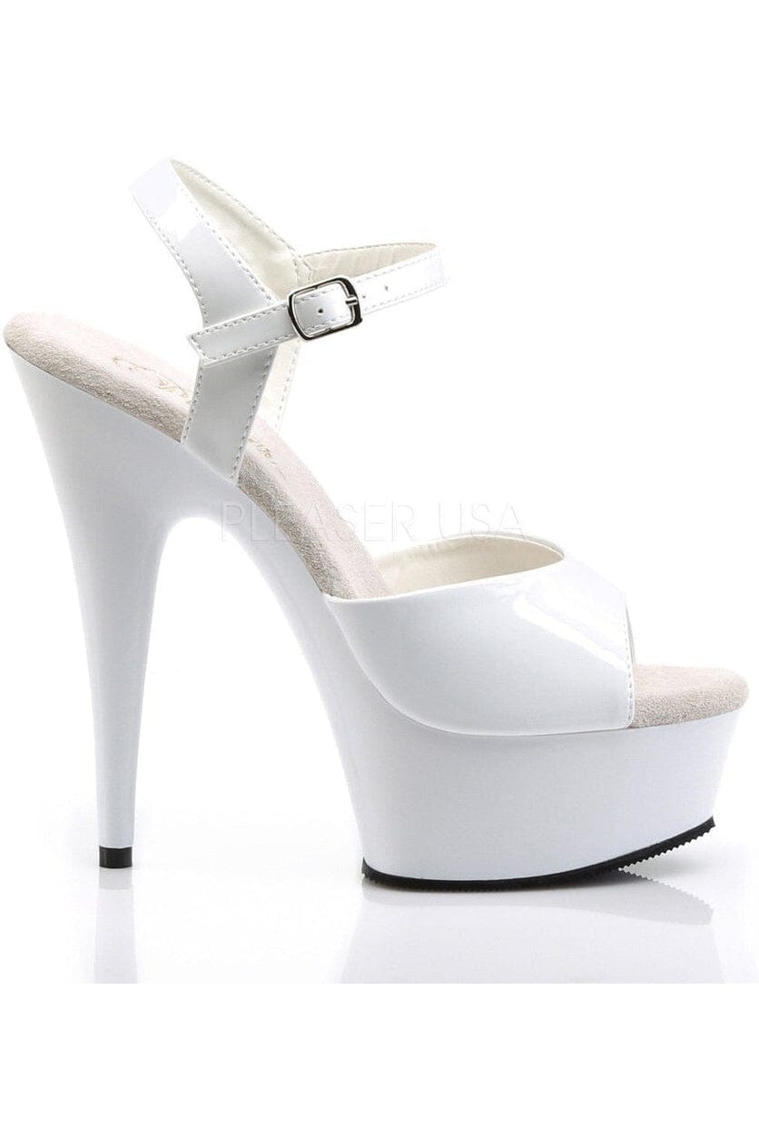 DELIGHT-609 Platform Sandal | White Patent-Pleaser-Sandals-SEXYSHOES.COM