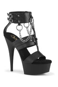 SS-DELIGHT-661 Black Faux Leather Sandal