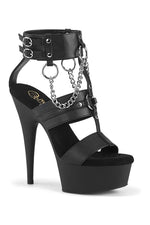SS-DELIGHT-661 Black Faux Leather Sandal