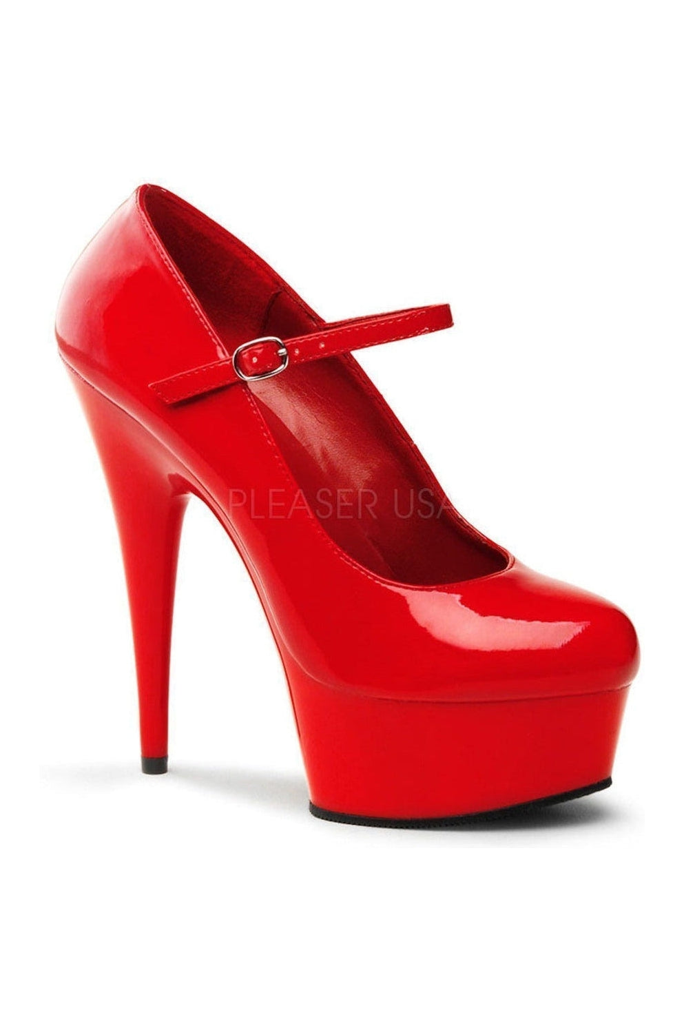 Pleaser DELIGHT-687 Platform Pump in Red Patent from SexyShoes.com