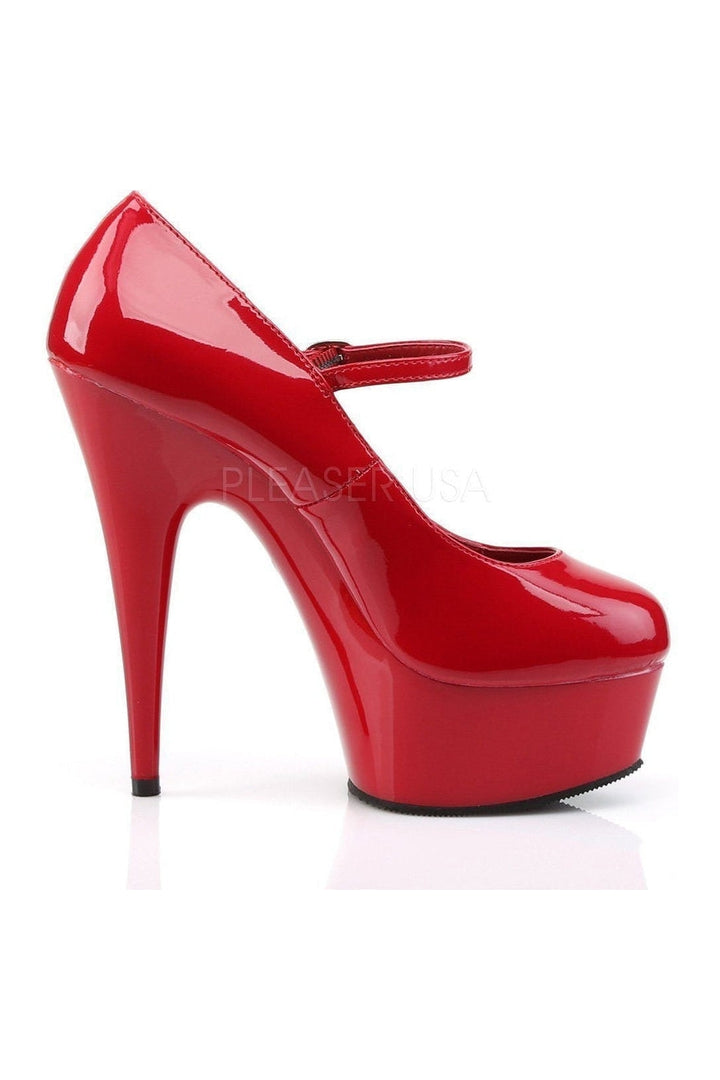 Pleaser DELIGHT-687 Platform Pump in Red Patent