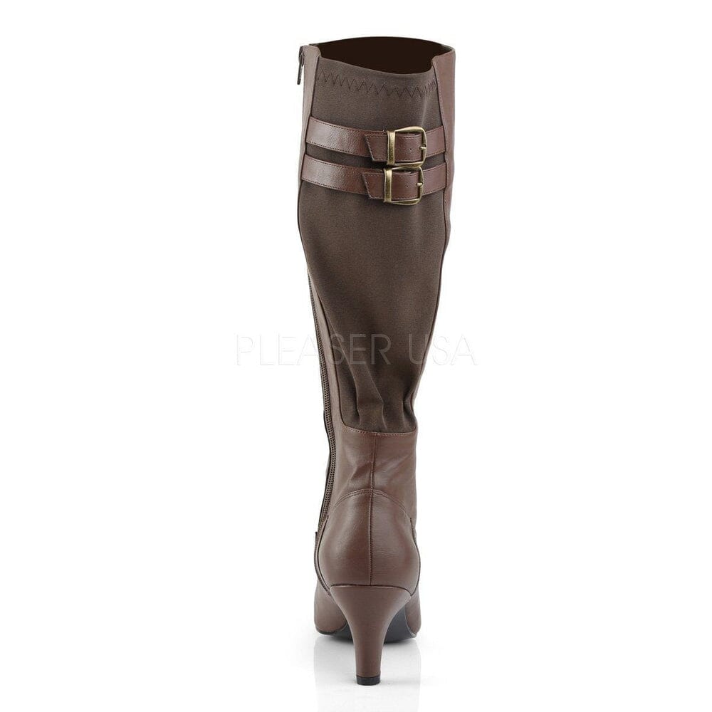 SS-DIVINE-2018 Knee Boot | Brown Faux Leather-Footwear-Pleaser Brand-Brown-12-Faux Leather-SEXYSHOES.COM