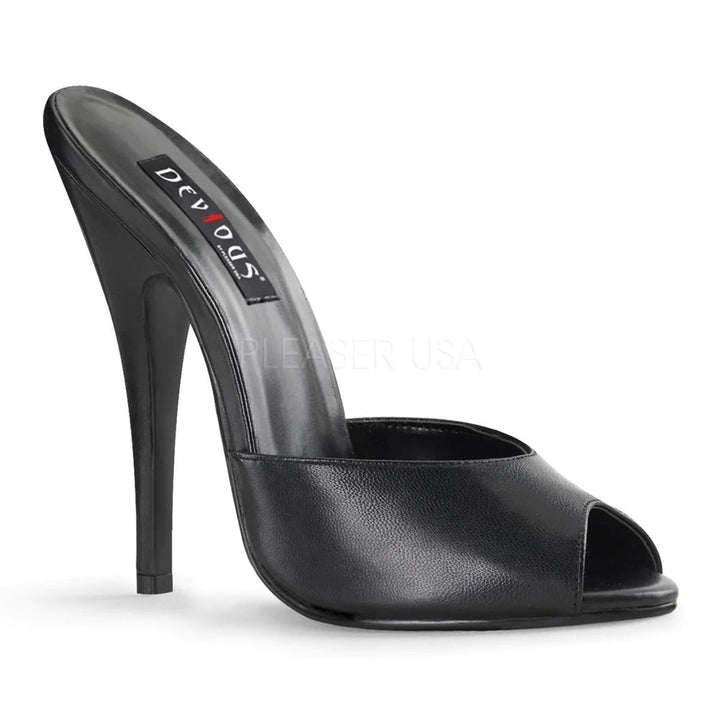 SS-DOMINA-101 Mule | Black Genuine Leather-Footwear-Pleaser Brand-Black-8-Genuine Leather-SEXYSHOES.COM