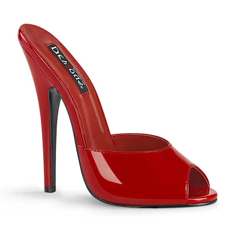 SS-DOMINA-101 Slide | Red Patent-Footwear-Pleaser Brand-Red-7-Patent-SEXYSHOES.COM