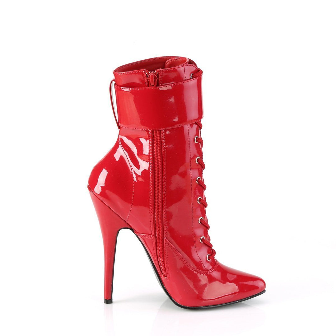 SS-DOMINA-1023 Ankle Boot | Red Patent-Footwear-Pleaser Brand-Red-16-Patent-SEXYSHOES.COM
