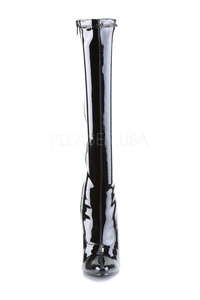 DOMINA-2000 Knee Boot | Black Patent-Devious-Knee Boots-SEXYSHOES.COM