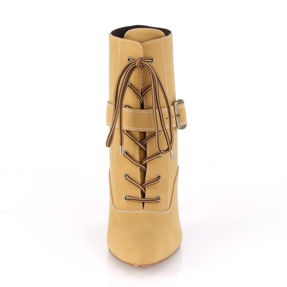 SS-DREAM-1022 Ankle Boot | Black Faux Leather-Footwear-Pleaser Brand-Bone-14-Faux Nubuck-SEXYSHOES.COM