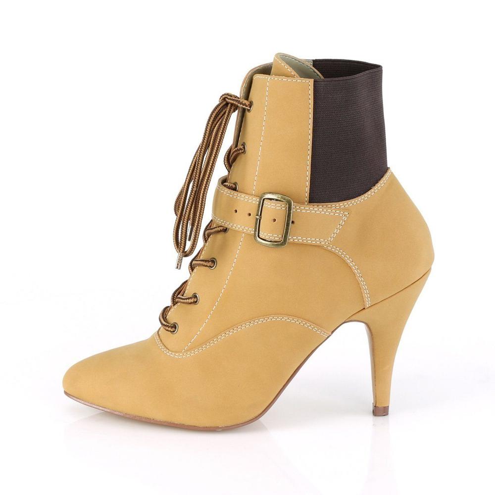 SS-DREAM-1022 Ankle Boot | Black Faux Leather-Footwear-Pleaser Brand-Bone-14-Faux Nubuck-SEXYSHOES.COM