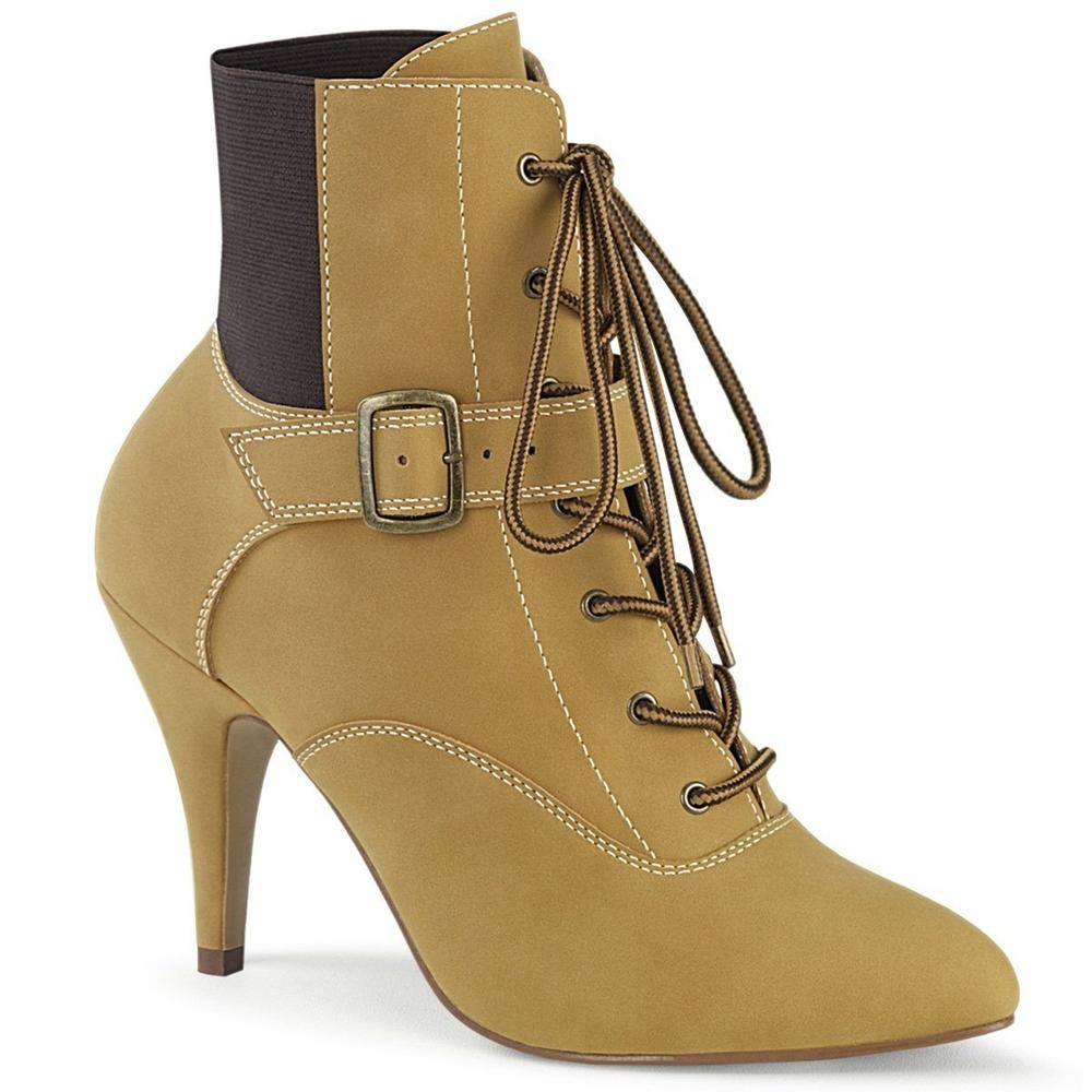 SS-DREAM-1022 Ankle Boot | Black Faux Leather-Footwear-Pleaser Brand-Bone-14-Faux Nubuck-SEXYSHOES.COM