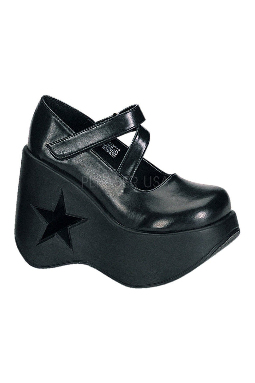 DYNAMITE-03 Demonia Wedge | Black Faux Leather-Demonia-Black-Lolitas-SEXYSHOES.COM
