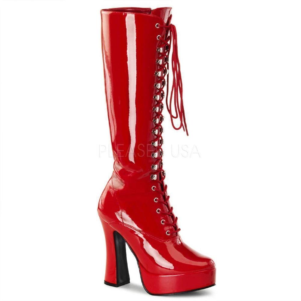 SS-ELECTRA-2020 Platform Boot | Red Patent-Footwear-Pleaser Brand-Red-16-Patent-SEXYSHOES.COM