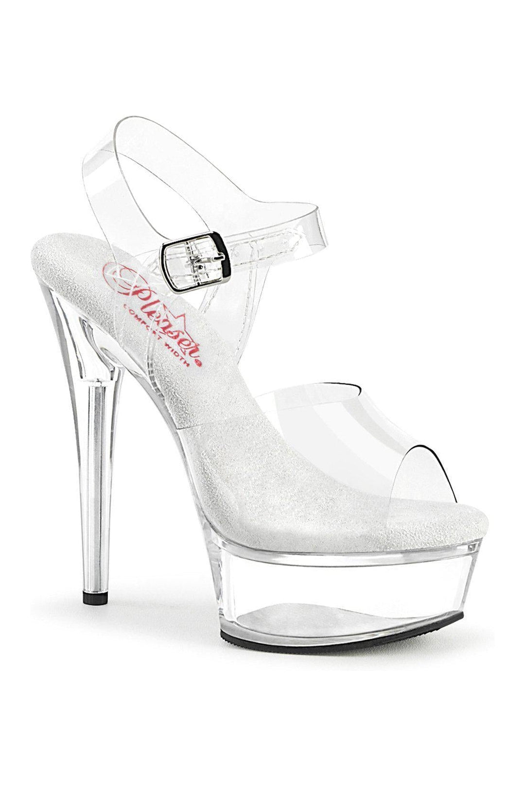 Pleaser EXCITE-608 Sandal in Clear Vinyl from SexyShoes.com
