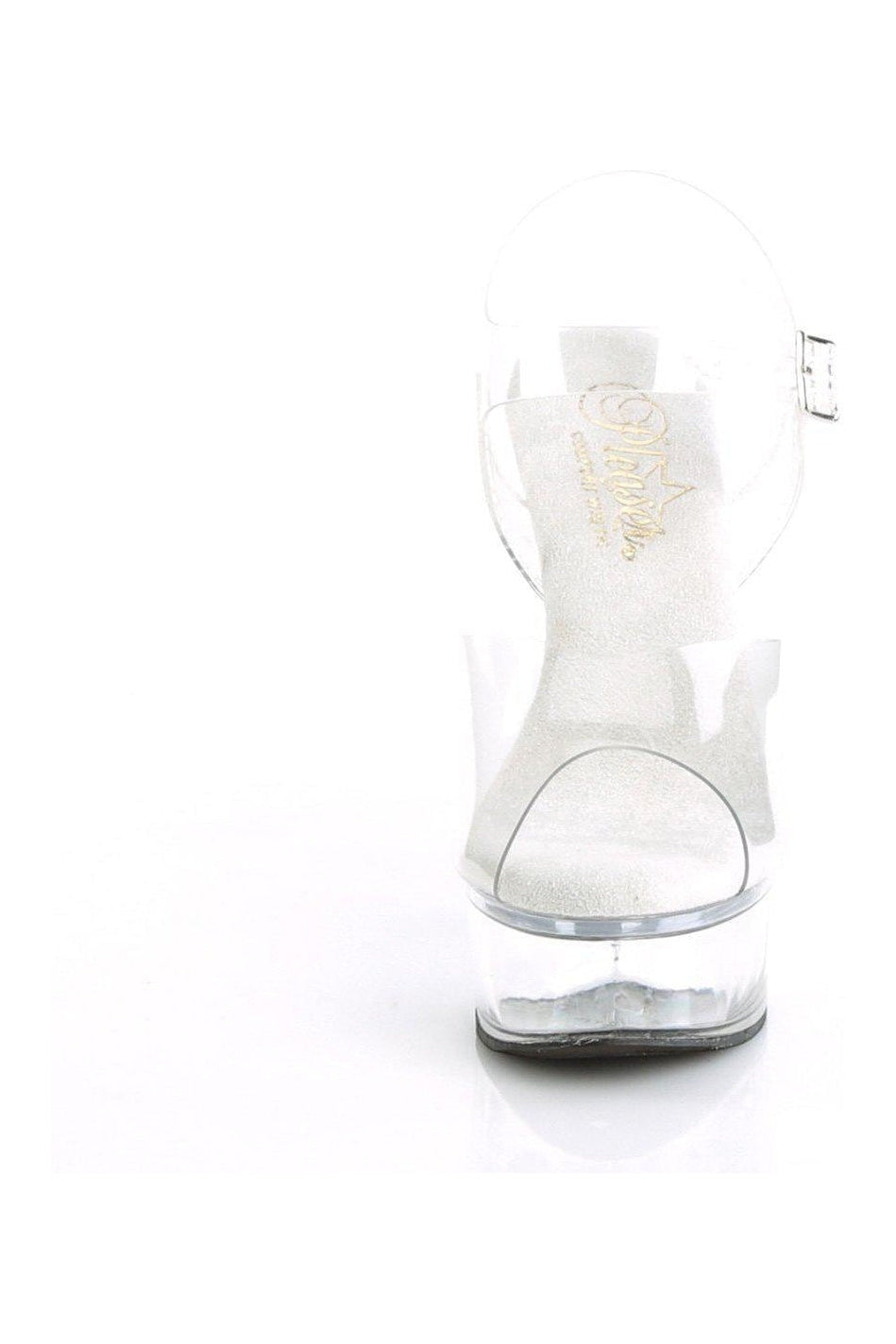 Pleaser EXCITE-608 Sandal in Clear Vinyl