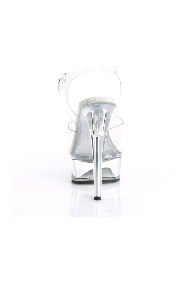 Pleaser EXCITE-608 Sandal in Clear Vinyl