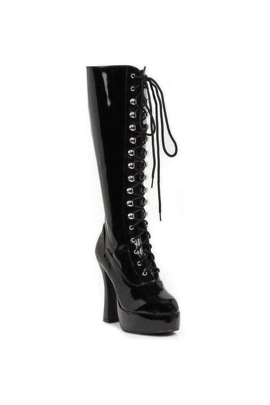 Ellie Shoes Ellie Shoes 557 GINA Heel Stretch Knee Boot W/Inner zipper in Black Patent from SexyShoes.com