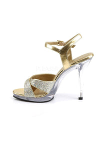 Fabulicious FLAIR-419(G) Sandal in Clear Glitter