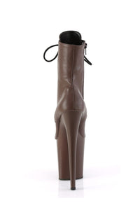 Pleaser FLAMINGO-1020 Brown Faux Leather Ankle Boot in Brown Faux Leather