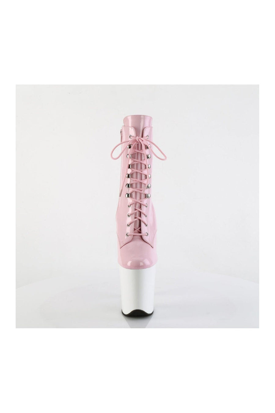 Pleaser FLAMINGO-1020 Pink Patent Ankle Boot in Pink Patent