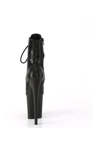 Pleaser FLAMINGO-1020RS Black Faux Suede Ankle Boot in Black Faux Suede