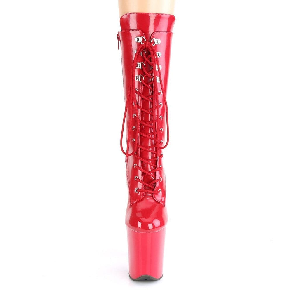 SS-FLAMINGO-1050 Exotic Boot | Red Patent-Footwear-Pleaser Brand-Red-5-Patent-SEXYSHOES.COM