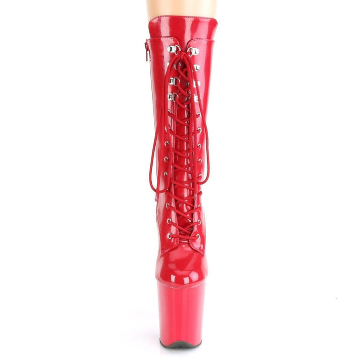 SS-FLAMINGO-1050 Exotic Boot | Red Patent-Footwear-Pleaser Brand-Red-5-Patent-SEXYSHOES.COM