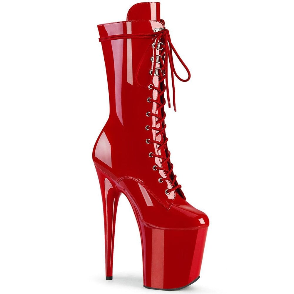 SS-FLAMINGO-1050 Exotic Boot | Red Patent-Footwear-Pleaser Brand-Red-5-Patent-SEXYSHOES.COM