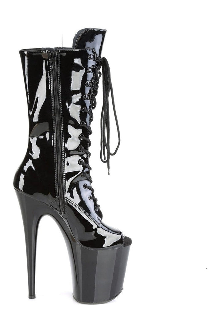 Pleaser FLAMINGO-1051 Exotic Boot in Black Patent