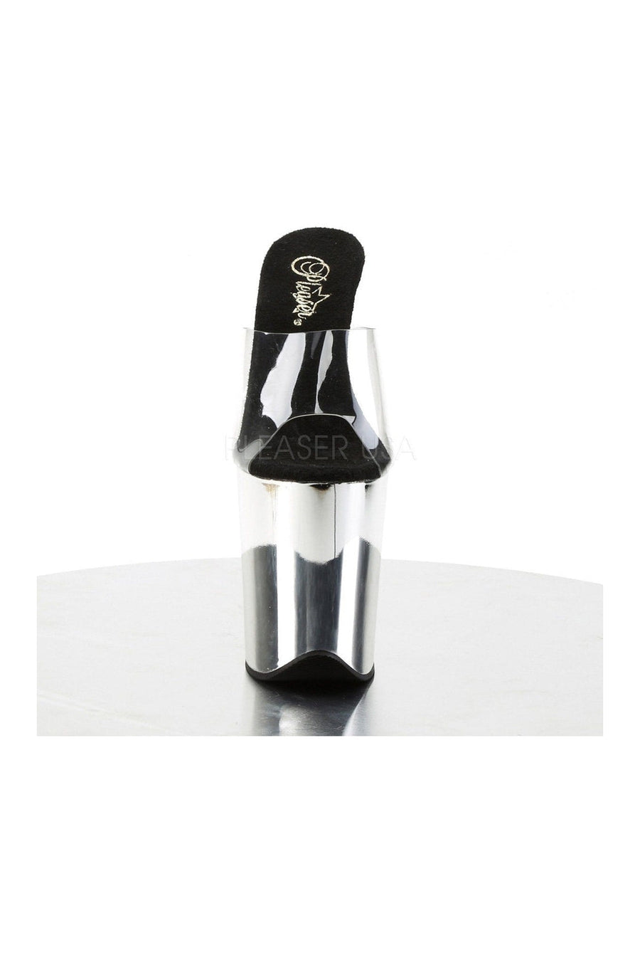 Pleaser FLAMINGO-801 Platform Slide in Clear Vinyl