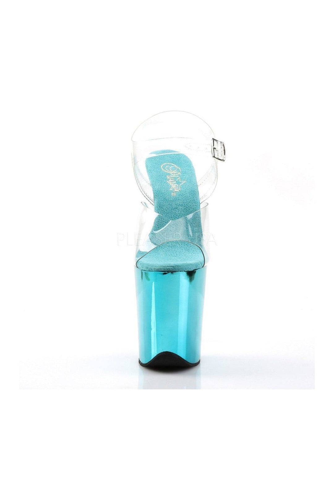 Pleaser FLAMINGO-808 Platform Sandal in Clear Vinyl