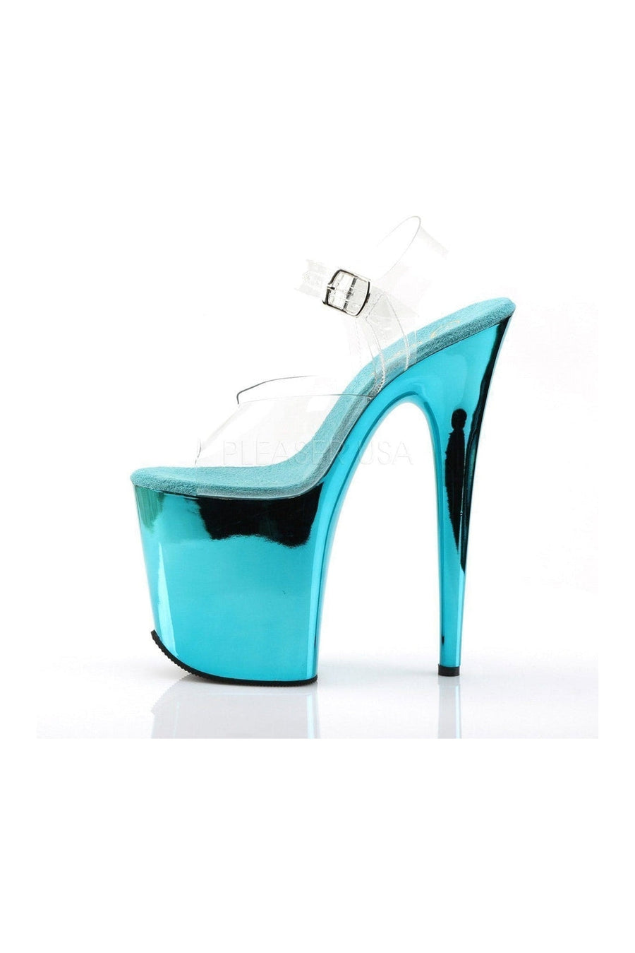 Pleaser FLAMINGO-808 Platform Sandal in Clear Vinyl