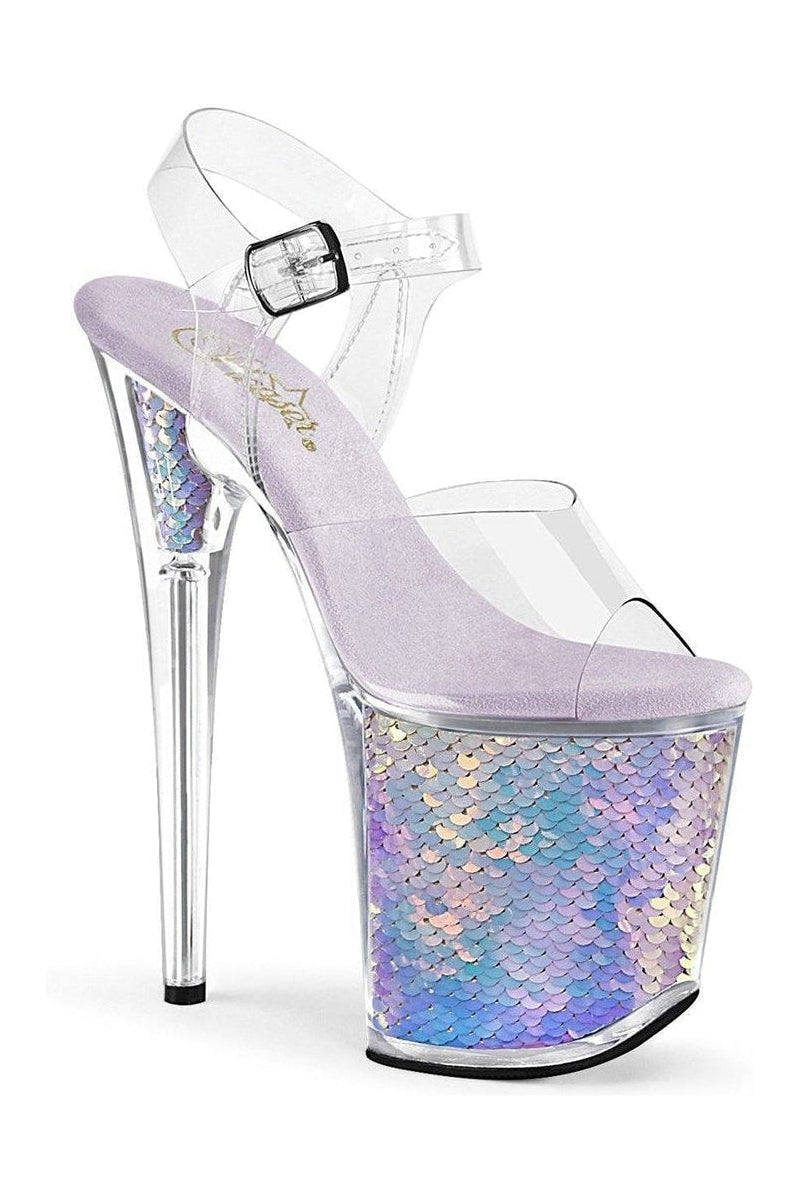 Pleaser FLAMINGO-808MC Exotic Platform Sandal in Clear Vinyl from SexyShoes.com