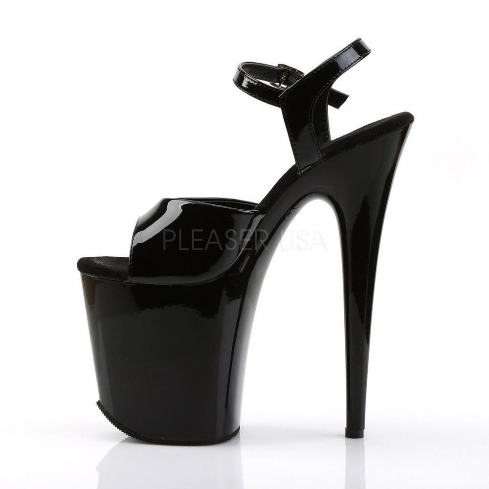 SS-FLAMINGO-809 Platform Sandal | Black Patent-Footwear-Pleaser Brand-Black-6-Patent-SEXYSHOES.COM