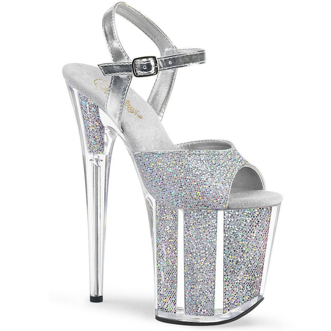 SS-FLAMINGO-810G Exotic Sandal | Silver Glitter-Footwear-Pleaser Brand-Silver-8-Glitter-SEXYSHOES.COM