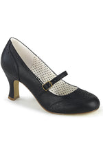 SS-FLAPPER-32 Pump | Black Faux Leather