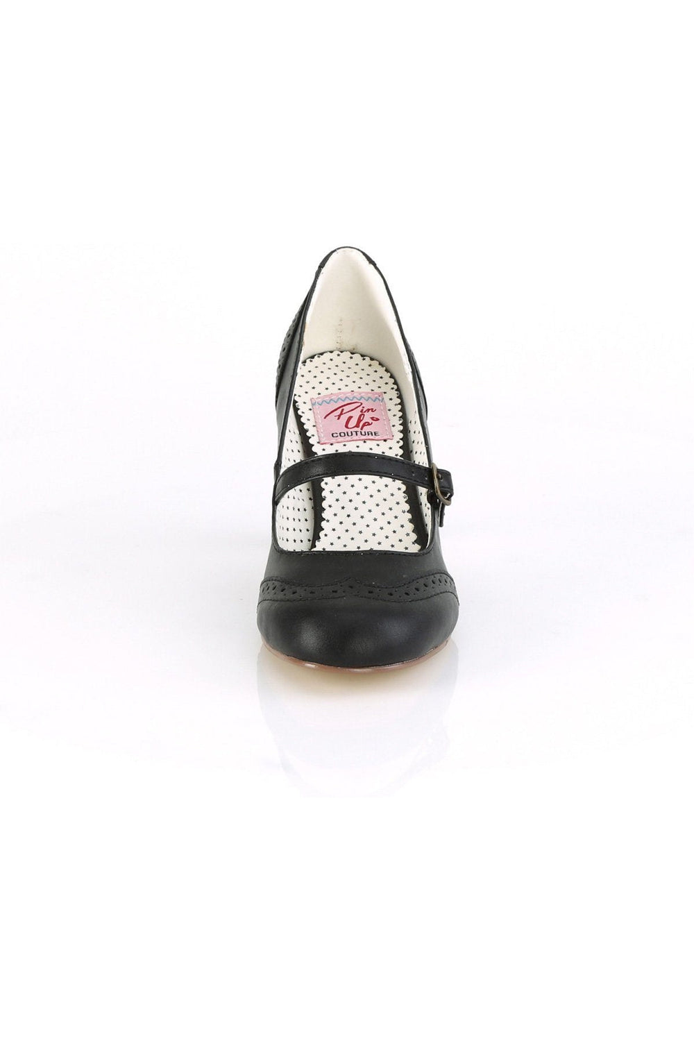 FLAPPER-32 Pump | Black Faux Leather-Pumps-Pin Up Couture-SEXYSHOES.COM