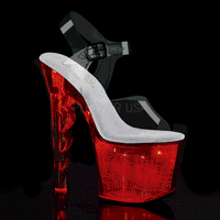 Pleaser SS FLASHDANCE 708SCH Platform Sandal in Clear Vinyl from SexyShoes.com