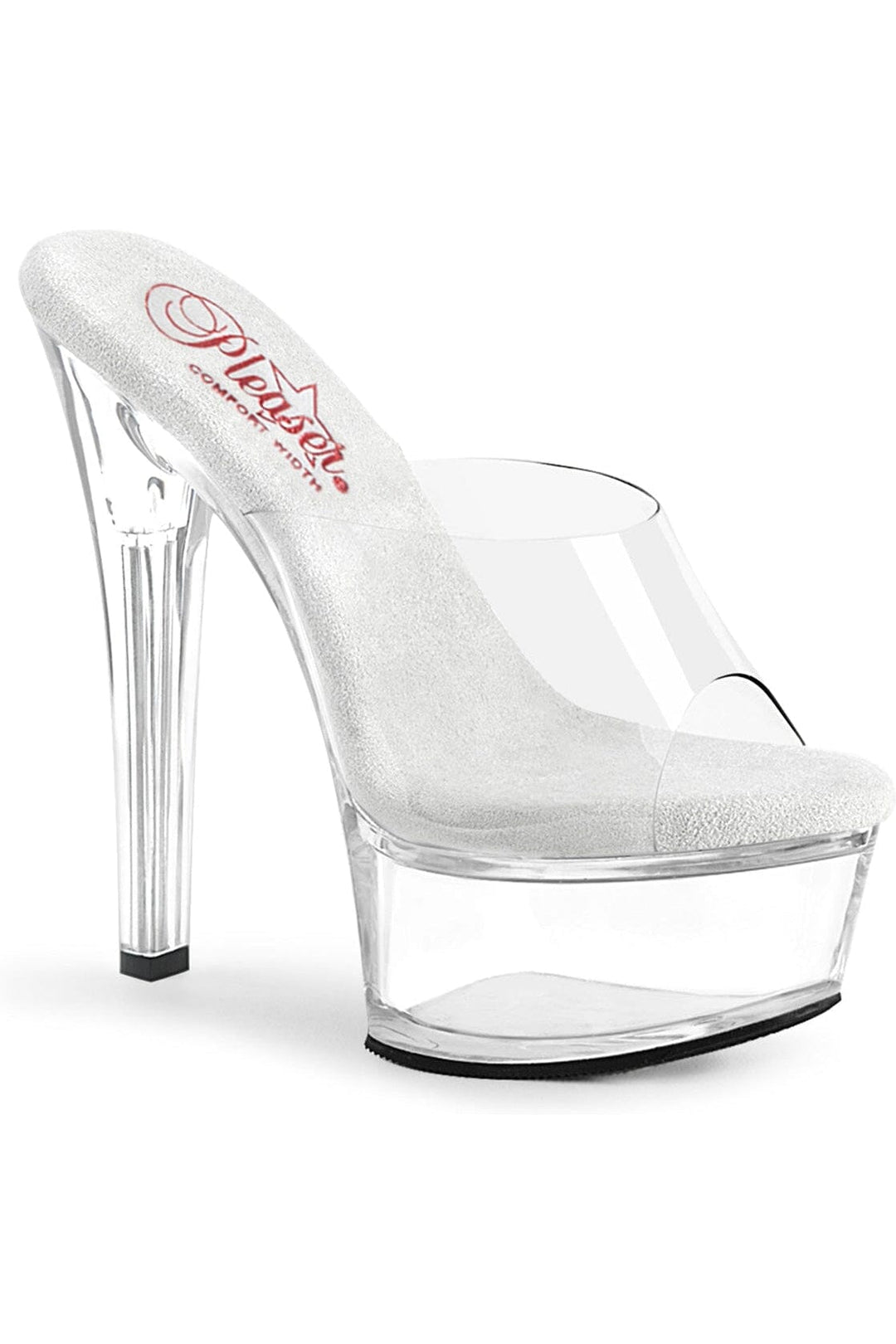 GLEAM-601 Clear Vinyl Slide-Slides-Pleaser-Clear-10-Vinyl-SEXYSHOES.COM