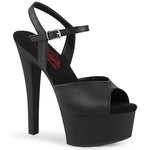 SS-GLEAM-609 Black Faux Leather Sandal