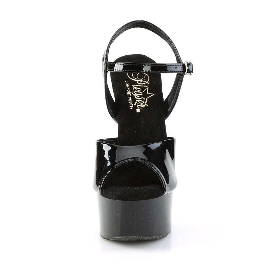 Pleaser Brand SS GLEAM 609 Sandal in Black Patent