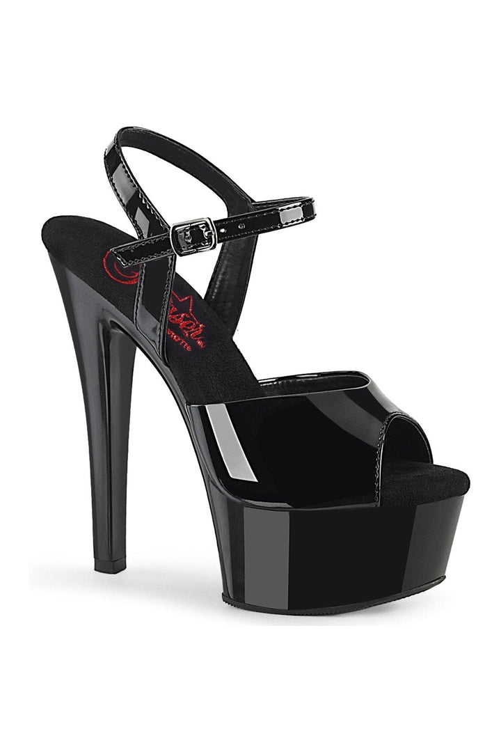 Pleaser GLEAM-609 Sandal in Black Patent from SexyShoes.com