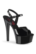 GLEAM-609 Sandal | Black Patent