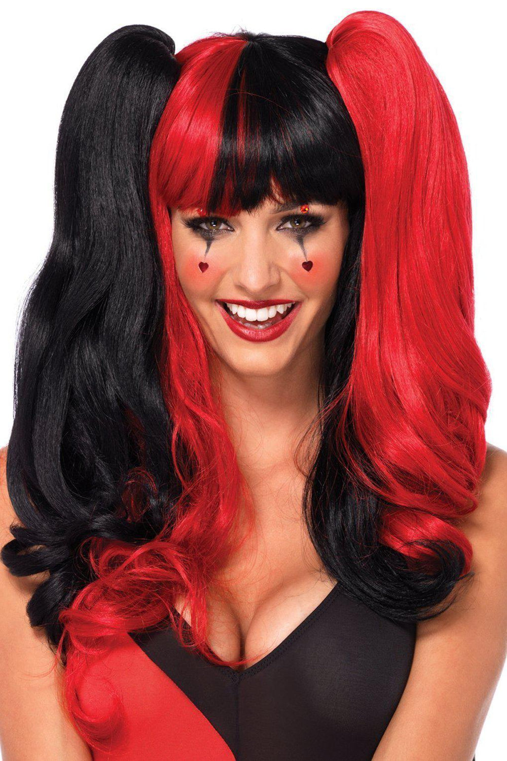 SS-Harlequin Wig with Clip on Pony-Accessories-Leg Avenue Brand-Black-O/S-SEXYSHOES.COM