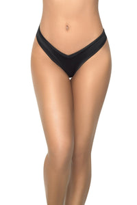 Mapale Brand SS High Leg Thong in Black  from SexyShoes.com
