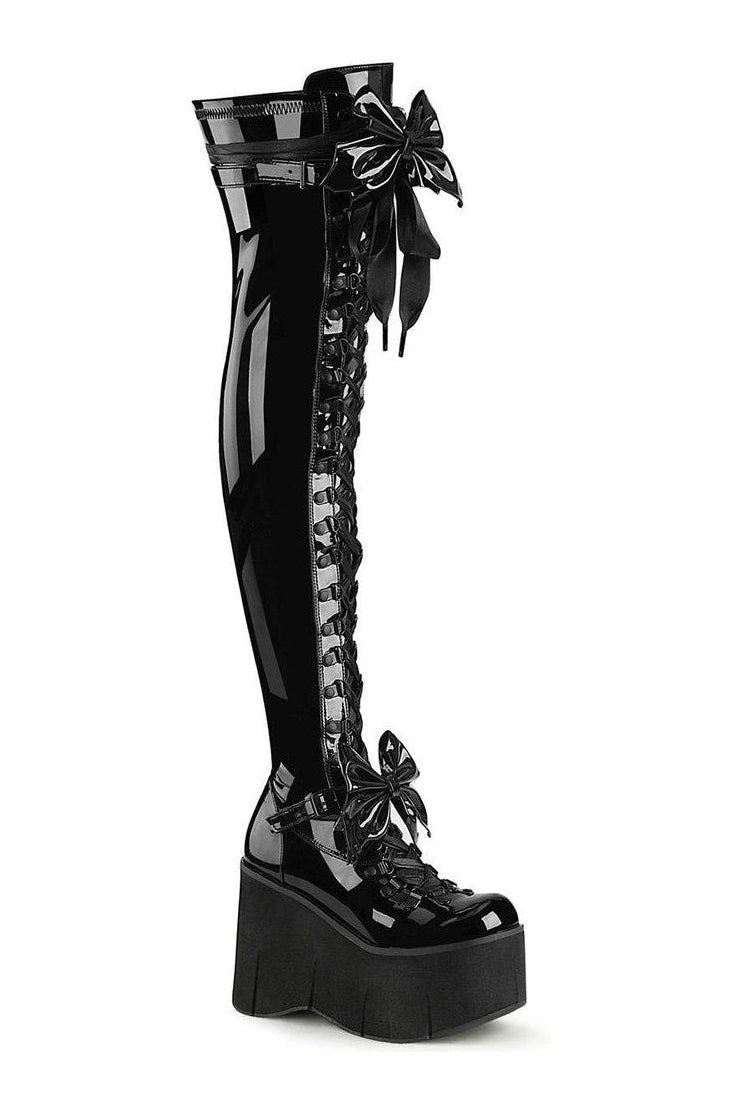 Demonia KERA-303 Thigh Boot in Black Patent from SexyShoes.com